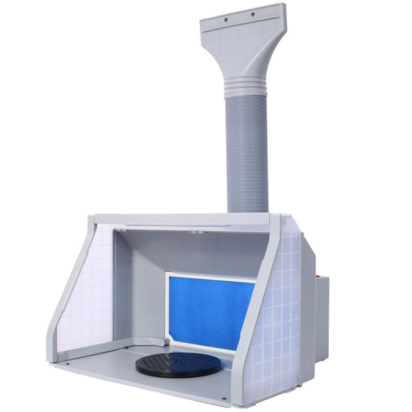 English Elm Portable Airbrush Spray Booth with Dual Fans Led Lighting and Turntable for Hobbyists W465P187896