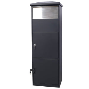 English Elm Large Galvanized Steel Porch Parcel Drop Box with Locking Door and Weather Proof Slot W465P188059