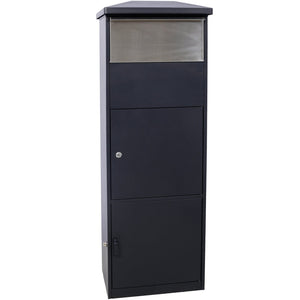English Elm Large Galvanized Steel Porch Parcel Drop Box with Locking Door and Weather Proof Slot W465P188059