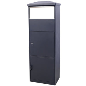 English Elm Large Galvanized Steel Porch Parcel Drop Box with Locking Door and Weather Proof Slot W465P188059