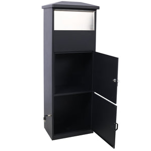 English Elm Large Galvanized Steel Porch Parcel Drop Box with Locking Door and Weather Proof Slot W465P188059