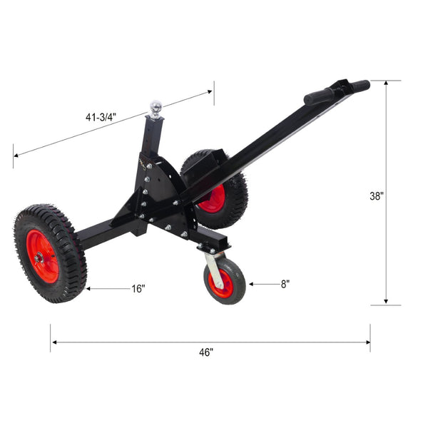 English Elm 2-in-1 Heavy Duty Trailer Dolly with Pneumatic Tires and Adjustable Hitch for Rv Boat W465P188533