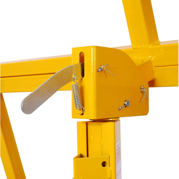 English Elm Drywall Panel Lift Hoist 13 Ft Solo Steel Cable Pulley System with Locking Casters Yellow W465P189988