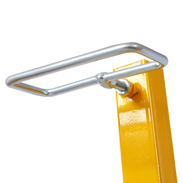 English Elm Drywall Panel Lift Hoist 13 Ft Solo Steel Cable Pulley System with Locking Casters Yellow W465P189988