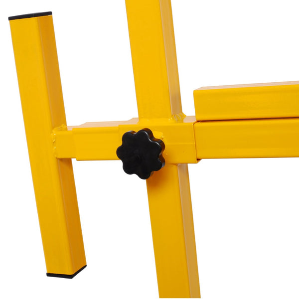 English Elm Drywall Panel Lift Hoist 13 Ft Solo Steel Cable Pulley System with Locking Casters Yellow W465P189988