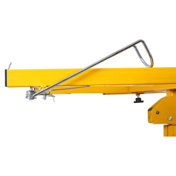 English Elm Drywall Panel Lift Hoist 13 Ft Solo Steel Cable Pulley System with Locking Casters Yellow W465P189988