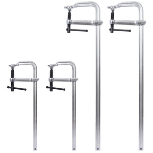 English Elm Bar Clamps 4 Piece Set Alloy Steel F Design for Woodworking Welding Fabrication W465P190088