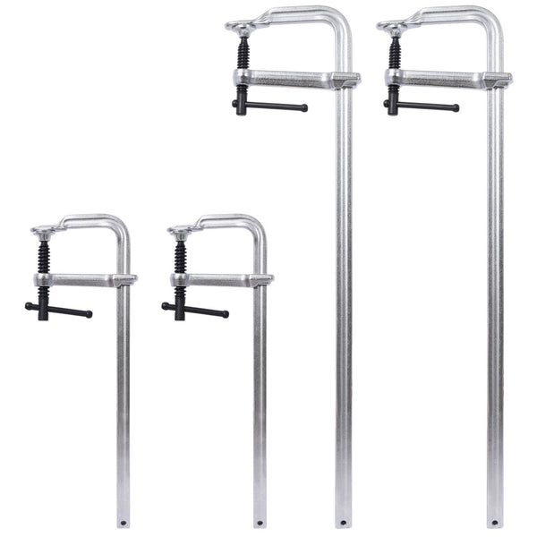 English Elm Bar Clamps 4 Piece Set Alloy Steel F Design for Woodworking Welding Fabrication W465P190088