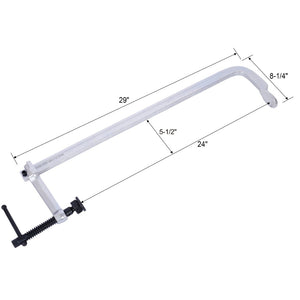 English Elm Heavy-duty Deep Throat F-clamp 24 Inch Bar with Swivel Pads for Welding Workshop W465P190101