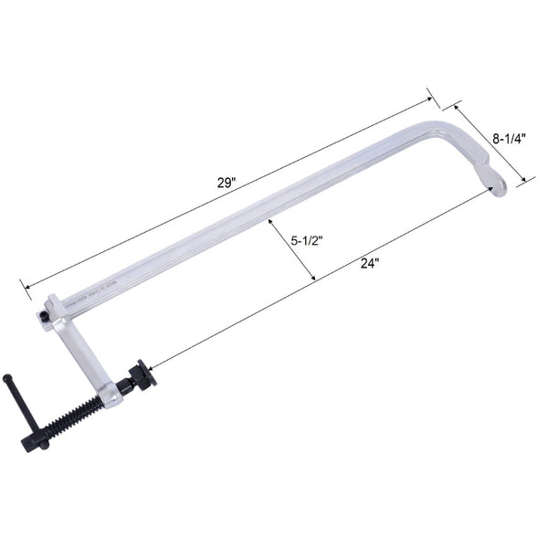 English Elm Heavy-duty Deep Throat F-clamp 24 Inch Bar with Swivel Pads for Welding Workshop W465P190101