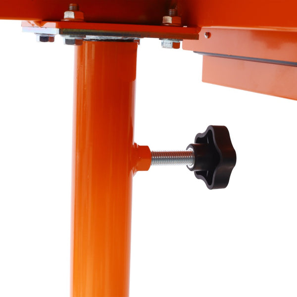 English Elm Adjustable Steel Rolling Worktable with Drawer and Swivel Casters for Garage Shops Orange W465P190256