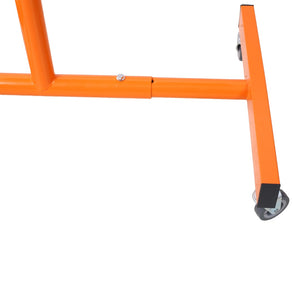 English Elm Adjustable Steel Rolling Worktable with Drawer and Swivel Casters for Garage Shops Orange W465P190256