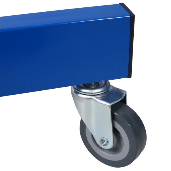 English Elm Adjustable Steel Rolling Worktable with Drawer and Swivel Casters for Garage Shops Blue W465P190257