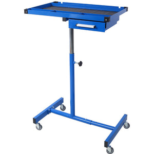 English Elm Adjustable Steel Rolling Worktable with Drawer and Swivel Casters for Garage Shops Blue W465P190257