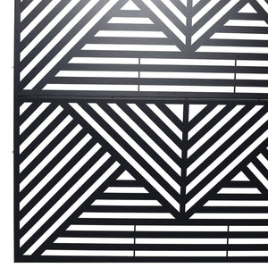 English Elm Outdoor Freestanding Metal Privacy Screen Geometric Cutout Panel for Patio or Garden Black PS101 W465P193157