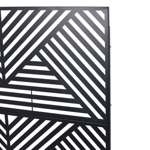 English Elm Outdoor Freestanding Metal Privacy Screen Geometric Cutout Panel for Patio or Garden Black PS101 W465P193157