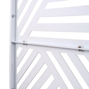 English Elm Outdoor Freestanding Metal Privacy Screen Geometric Cutout Panel for Patio or Garden White PS101 W465P193161