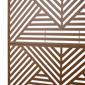 English Elm Outdoor Freestanding Metal Privacy Screen Geometric Cutout Panel for Patio or Garden Brown PS101 W465P193162