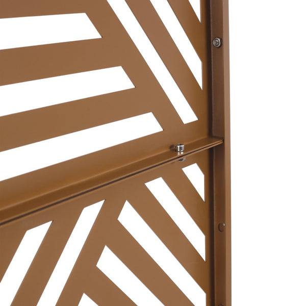 English Elm Outdoor Freestanding Metal Privacy Screen Geometric Cutout Panel for Patio or Garden Brown PS101 W465P193162