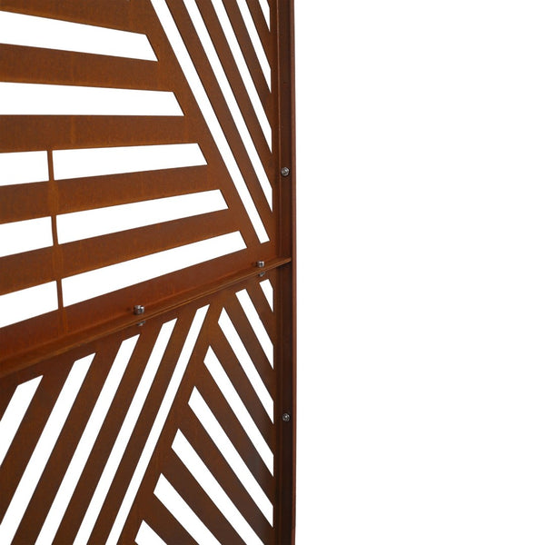 English Elm Outdoor Freestanding Metal Privacy Screen Geometric Lattice Panel for Patio Garden Deck W465P193166