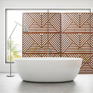English Elm Outdoor Freestanding Metal Privacy Screen Geometric Lattice Panel for Patio Garden Deck W465P193166