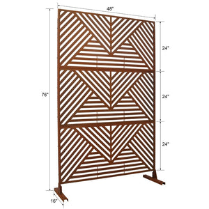 English Elm Outdoor Freestanding Metal Privacy Screen Geometric Lattice Panel for Patio Garden Deck W465P193166