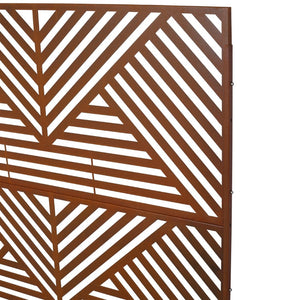 English Elm Outdoor Freestanding Metal Privacy Screen Geometric Lattice Panel for Patio Garden Deck W465P193166
