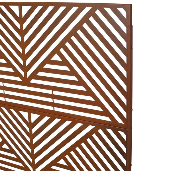 English Elm Outdoor Freestanding Metal Privacy Screen Geometric Lattice Panel for Patio Garden Deck W465P193166