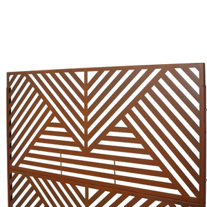 English Elm Outdoor Freestanding Metal Privacy Screen Geometric Lattice Panel for Patio Garden Deck W465P193166