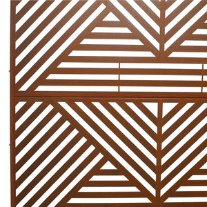 English Elm Outdoor Freestanding Metal Privacy Screen Geometric Lattice Panel for Patio Garden Deck W465P193166