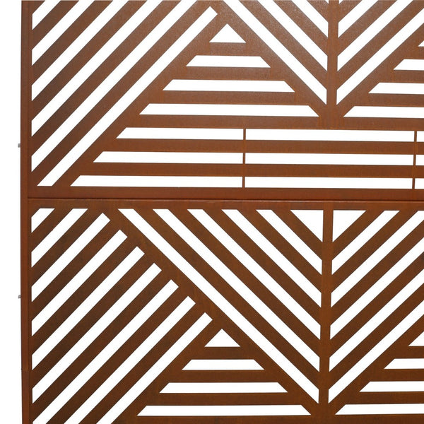 English Elm Outdoor Freestanding Metal Privacy Screen Geometric Lattice Panel for Patio Garden Deck W465P193166