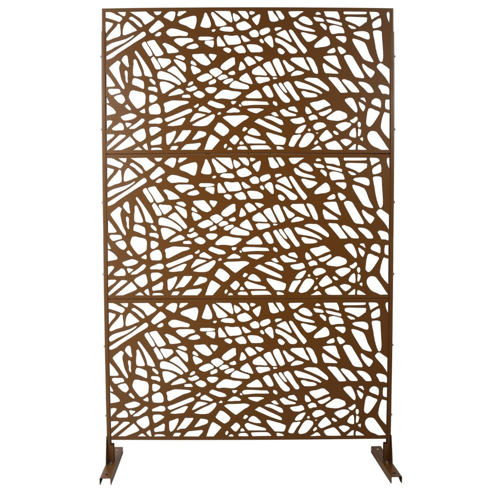 English Elm Outdoor Freestanding Metal Privacy Screen Geometric Lattice Panel for Patio Deck Garden W465P193190