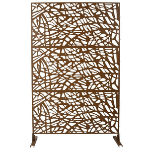 English Elm Outdoor Freestanding Metal Privacy Screen Geometric Lattice Panel for Patio Deck Garden W465P193190