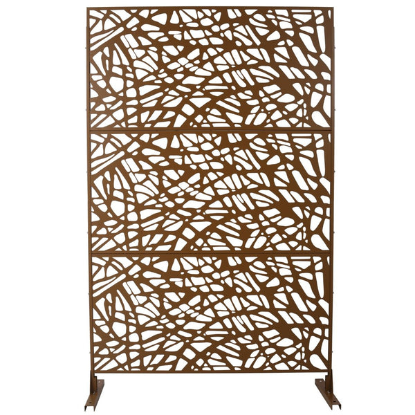 English Elm Outdoor Freestanding Metal Privacy Screen Geometric Lattice Panel for Patio Deck Garden W465P193190