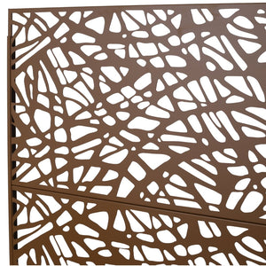 English Elm Outdoor Freestanding Metal Privacy Screen Geometric Lattice Panel for Patio Deck Garden W465P193190