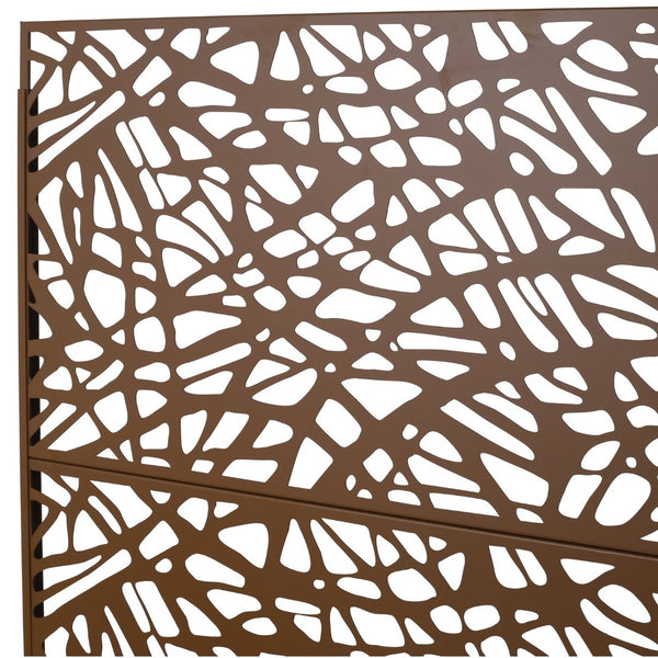 English Elm Outdoor Freestanding Metal Privacy Screen Geometric Lattice Panel for Patio Deck Garden W465P193190