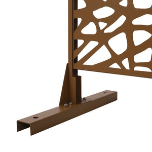 English Elm Outdoor Freestanding Metal Privacy Screen Geometric Lattice Panel for Patio Deck Garden W465P193190