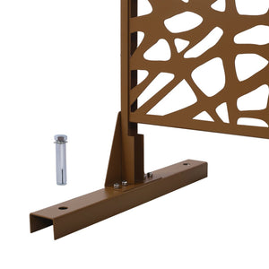 English Elm Outdoor Freestanding Metal Privacy Screen Geometric Lattice Panel for Patio Deck Garden W465P193190
