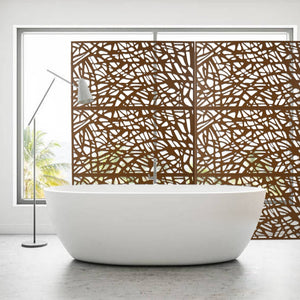 English Elm Outdoor Freestanding Metal Privacy Screen Geometric Lattice Panel for Patio Deck Garden W465P193190