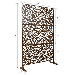 English Elm Outdoor Freestanding Metal Privacy Screen Geometric Lattice Panel for Patio Deck Garden W465P193190