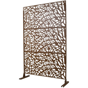English Elm Outdoor Freestanding Metal Privacy Screen Geometric Lattice Panel for Patio Deck Garden W465P193190