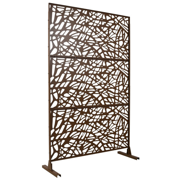 English Elm Outdoor Freestanding Metal Privacy Screen Geometric Lattice Panel for Patio Deck Garden W465P193190