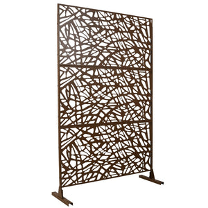 English Elm Outdoor Freestanding Metal Privacy Screen Geometric Lattice Panel for Patio Deck Garden W465P193190