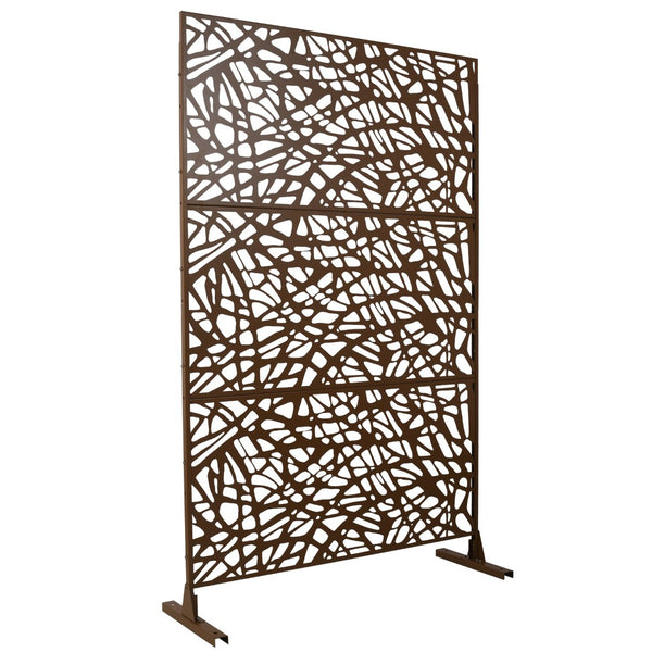English Elm Outdoor Freestanding Metal Privacy Screen Geometric Lattice Panel for Patio Deck Garden W465P193190