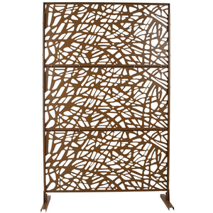 English Elm Outdoor Freestanding Metal Privacy Screen Geometric Lattice Panel for Patio Deck Garden W465P193190