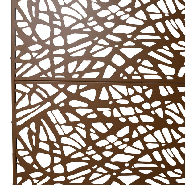 English Elm Outdoor Freestanding Metal Privacy Screen Geometric Lattice Panel for Patio Deck Garden W465P193190