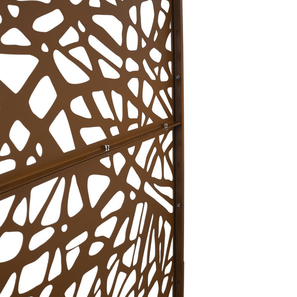 English Elm Outdoor Freestanding Metal Privacy Screen Geometric Lattice Panel for Patio Deck Garden W465P193190