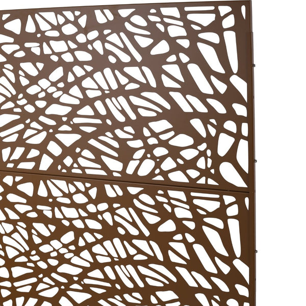 English Elm Outdoor Freestanding Metal Privacy Screen Geometric Lattice Panel for Patio Deck Garden W465P193190