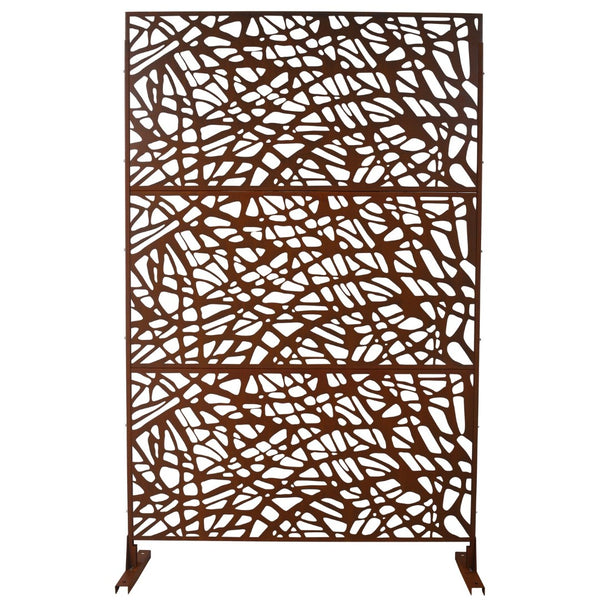 English Elm Outdoor Freestanding Metal Privacy Screen Rustic Patina Lattice Panel for Patio Deck Garden PS102 W465P193191