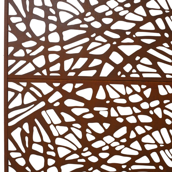 English Elm Outdoor Freestanding Metal Privacy Screen Rustic Patina Lattice Panel for Patio Deck Garden PS102 W465P193191